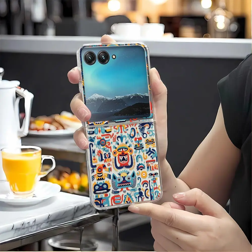 Vintage-Inspired Transparent Mountain Design Phone Case with Hard PC Back Cover