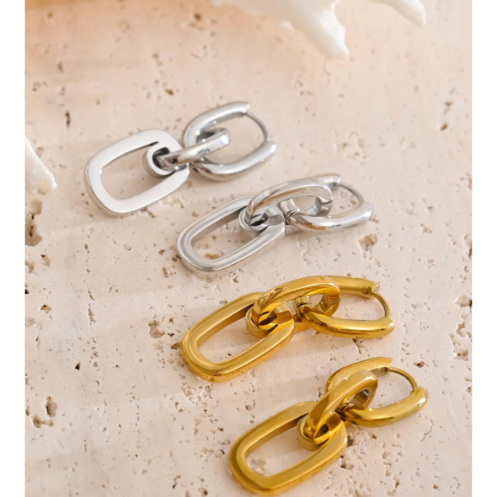 Yhpup Stainless Steel Rectangle Drop Dangle Earrings for Women