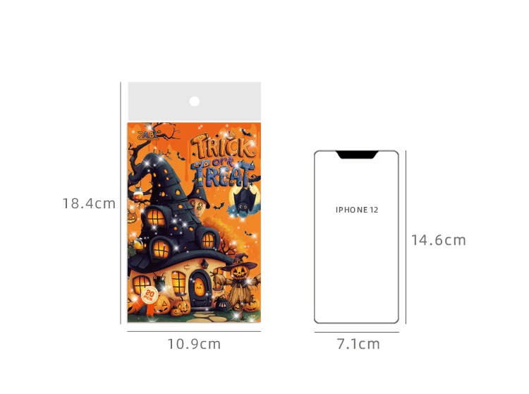 20 Stück Weihnachten Halloween Serie Aufkleber Buch PET gestanzt dekorative handgemachte Scrapbooking Material Tagebuch Album Bastelbedarf – Detail 14