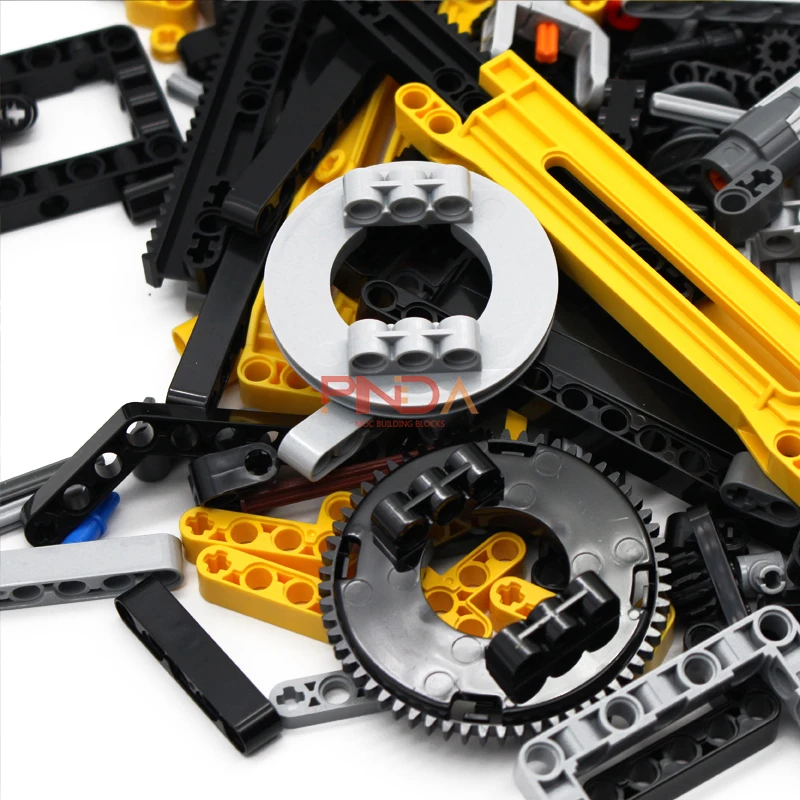 MOC Technical Linear Actuator Turntable Liftarm Pin Connector Axle Parts Building Blocks Kit Compatible Crane Cars Bricks Toys