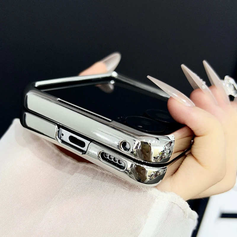 Electroplated Glitter Case with Pearl Bracelet - Solid Color Shockproof Cover