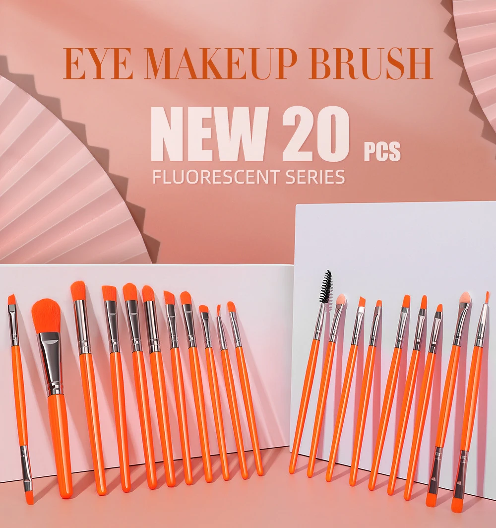 

20PCS/Set Fluorescent Makeup Brushes Cosmetic Powder Blending Eye Shadow Lip Foundation Blush Blending Beauty Tool Maquiagem