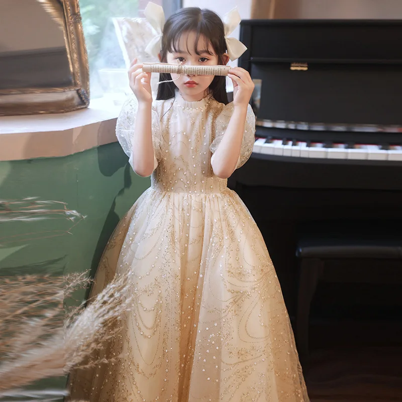 

Baby Spanish Lolita Princess Ball Gown Beading Design Birthday Party Christening Clothes Easter Eid Dresses For Girls