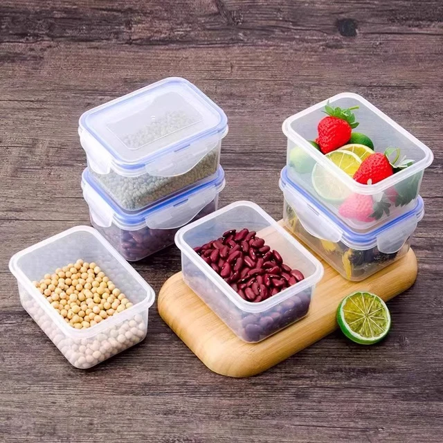 Boîte de rangement des aliments au réfrigérateur avec couvercle en plastique, boîte de conservation de la fraîcheur des aliments, boîte de pique-nique, 550 ml, 1000 ml, 1500 ml, 2500ml 1