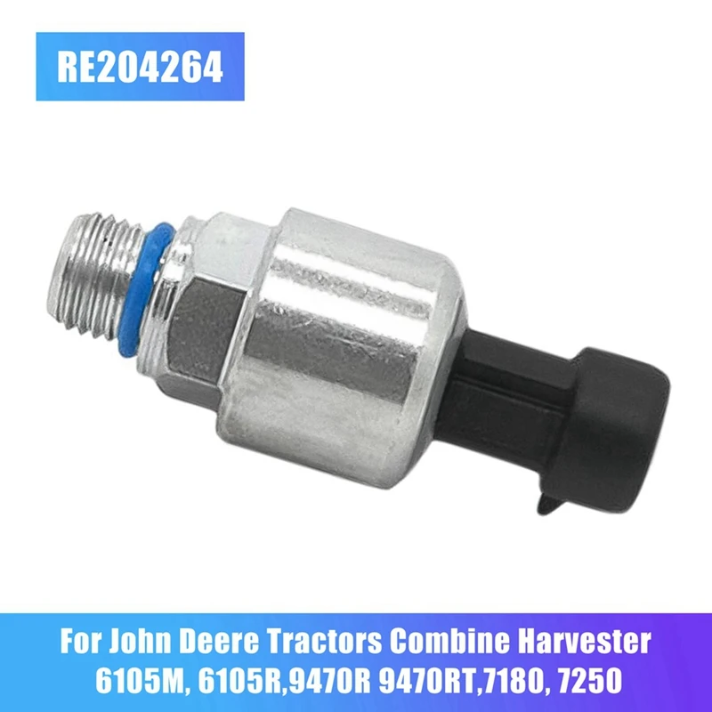 

1 шт., датчик давления трансмиссионного масла RE204264, металл для тракторов John Deere, комбайн 6105 м, 6105R,9470R 9470RT,7180, 7250