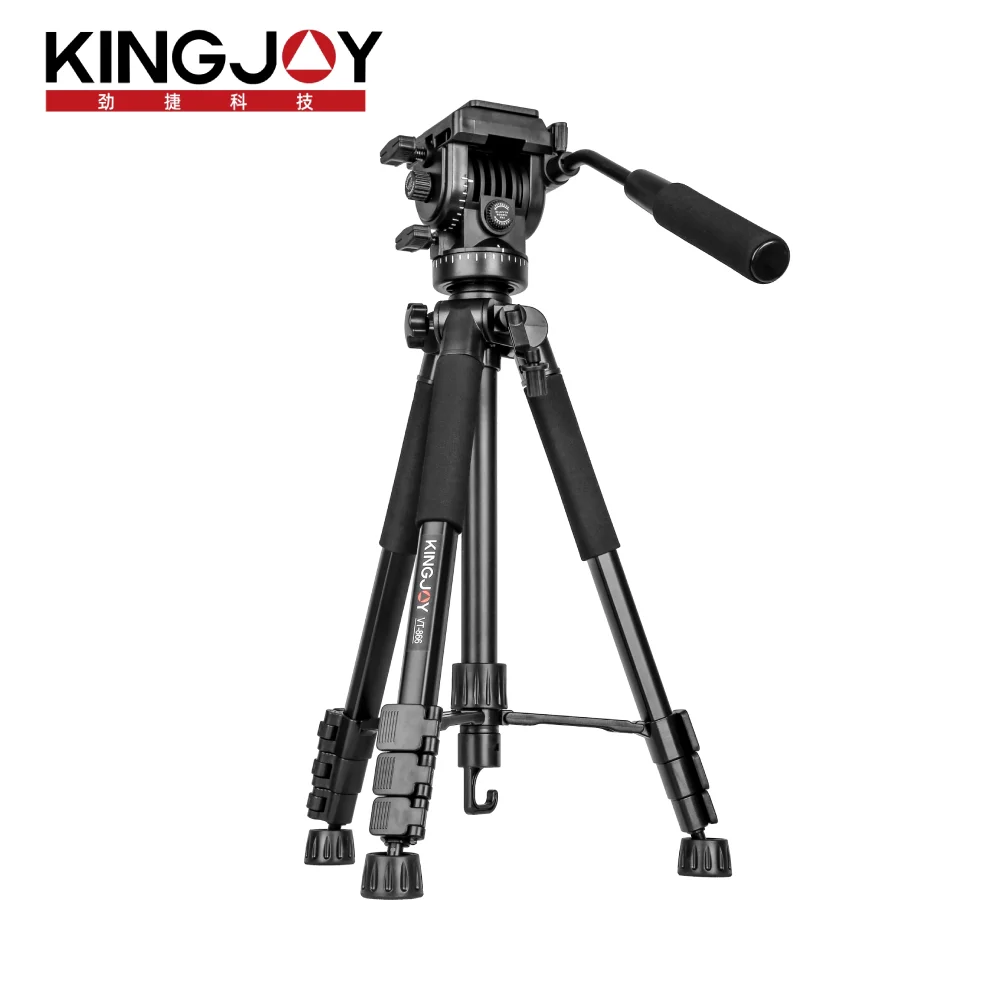 

KINGJOY Professional Tripod Aluminum Camcorder Tripode with Fluid Head for DSLR Camera Photography Video Record 5KG Load Tripe