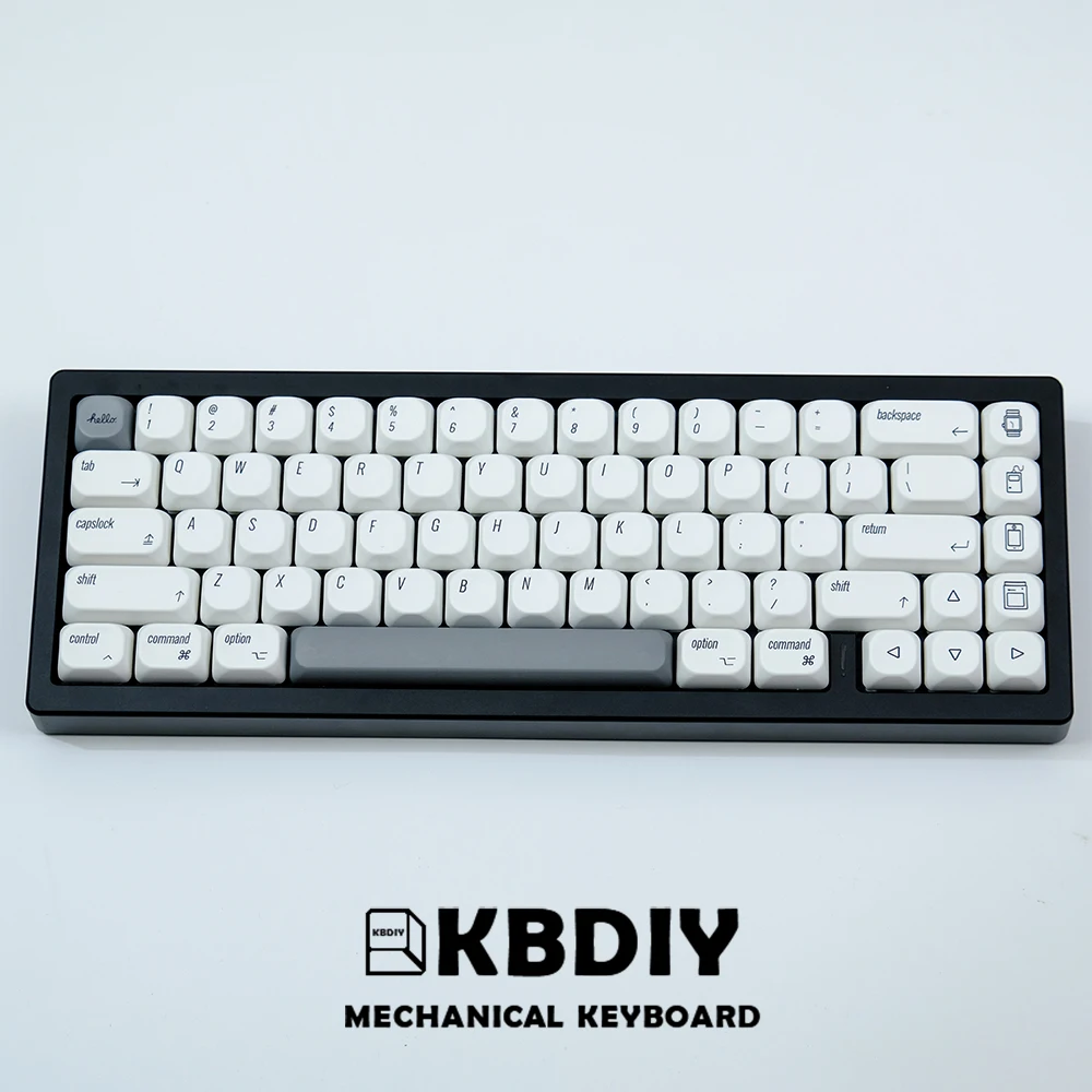KBDiy 기계식 키보드 키캡, PBT MAC 스타일 KOA 키캡, 러시아어, 일본어, 한국어, 138 키캡, GMK67, GK61 레트로 화이트 키캡