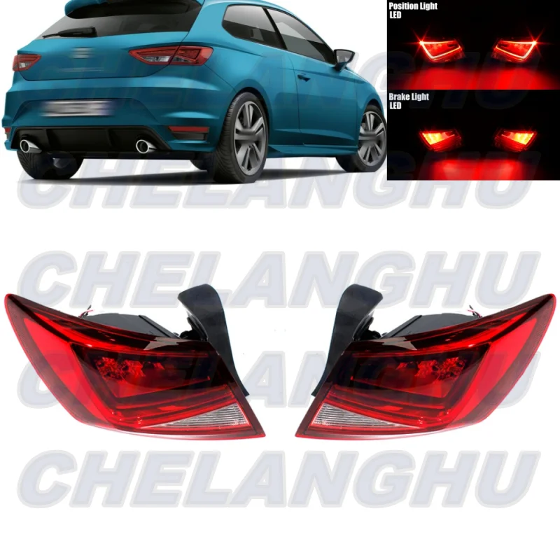 

LED Tail Light For SEAT LEON CUPRA FR MK3 5F 2013 2014 2015 2016 2017 Pair Left+Right Outer Side Rear Lamp Brake Light