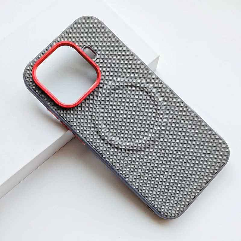 ELVE Magnetic Anti-Fall PU Leather Phone Case with Diamond Pattern and Metal Lens Frame