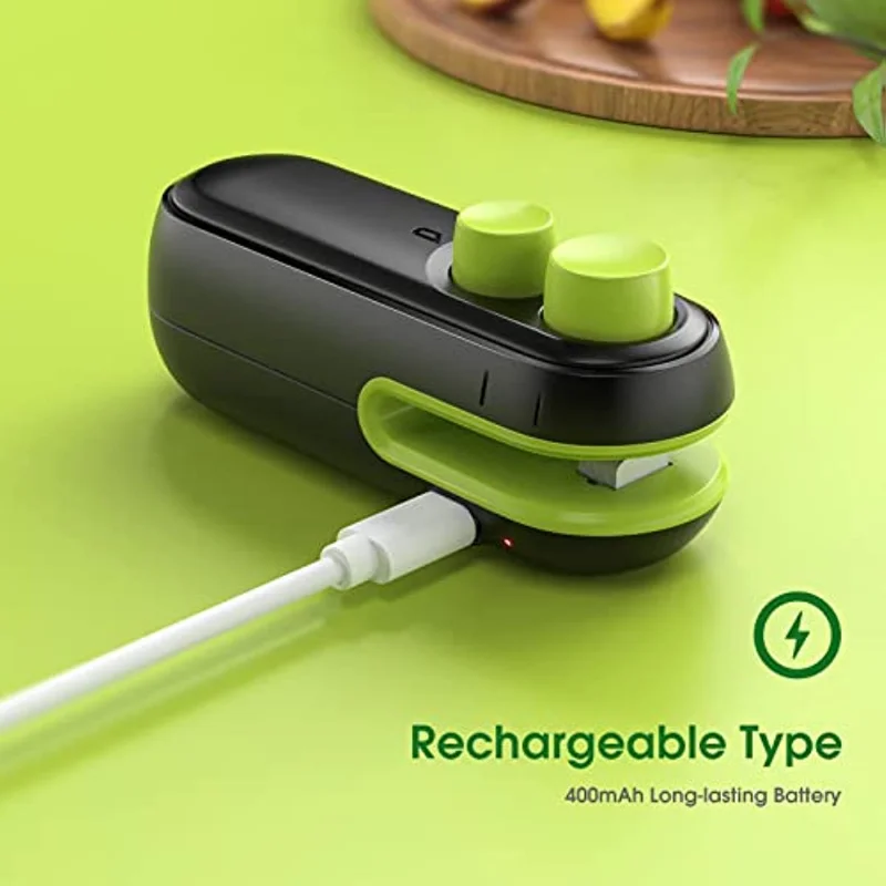

Chip Bag Sealer Handheld Bag Heat Vacuum Sealer Rechargable Portable Bag Resealer Sealing Machine For Plastic Bags