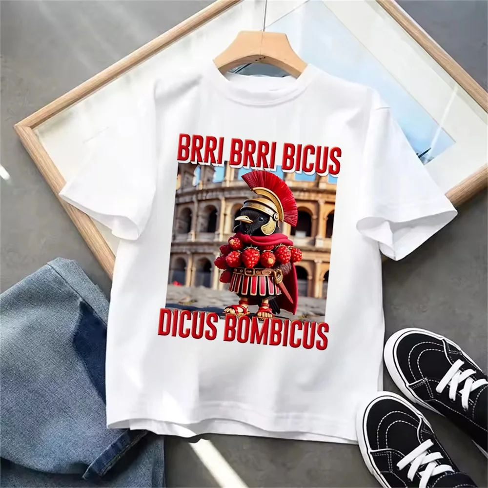 Italian Brainrot Animals Kids T-shirt - Cute and Absorbent Casual Summer Tee