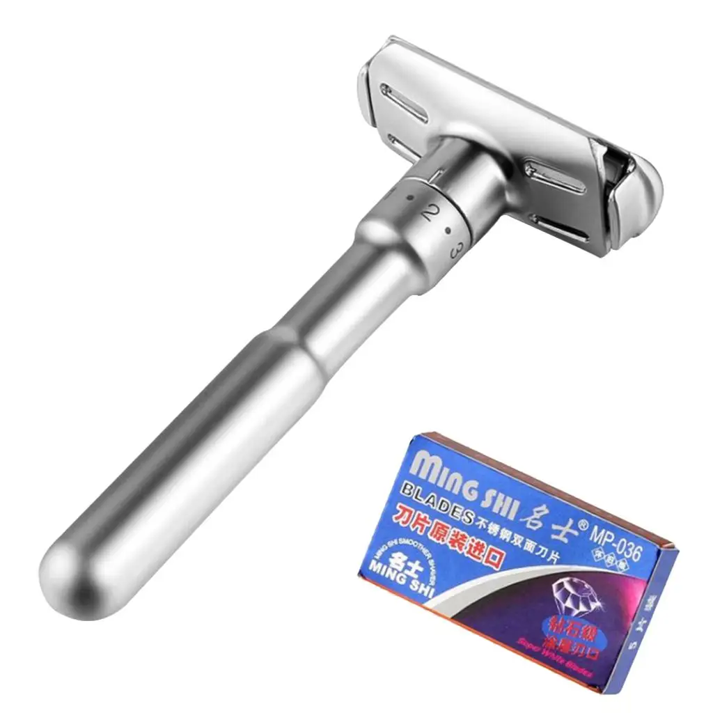  Men`s Double Edge Classic Manual Shaver Zinc Alloy Head Metal for Shaving Hair Removal 5 