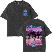 Washed Vintage KPop Demon Hunter Boy Double Sided T-Shirt
