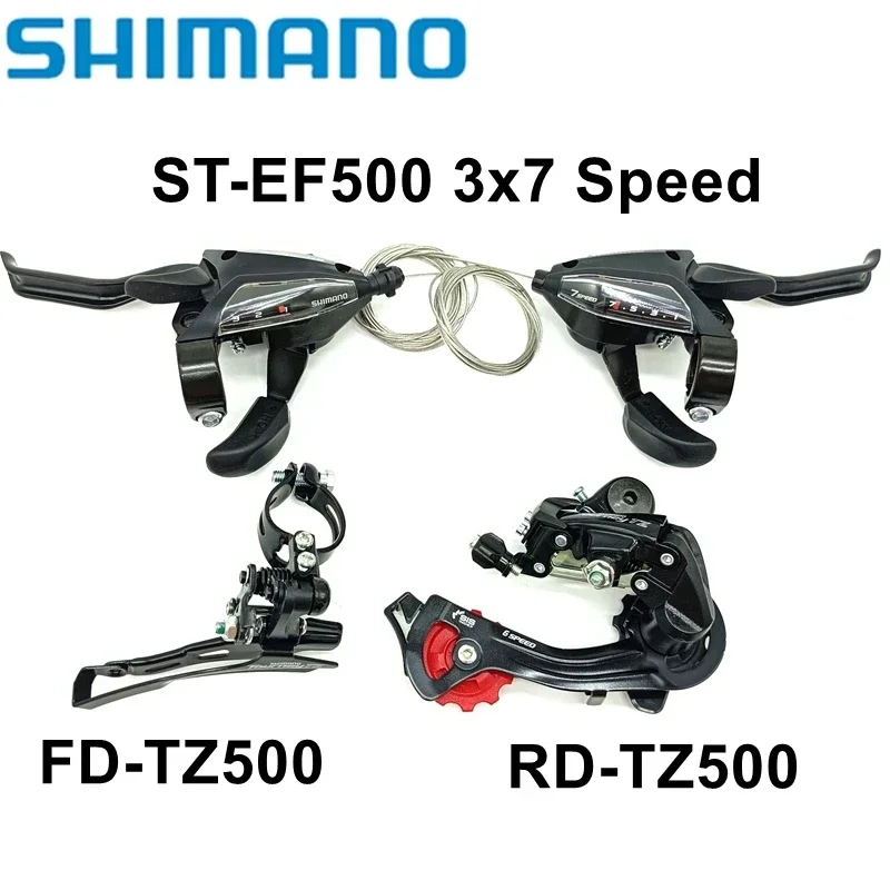 Shimano 21 Speed Groupset ST-EF500 3x7 Bike Shifter Lever Brake Lever RD-TZ500 Bike Rear Derailleur FD-TZ500 Front Derailleur