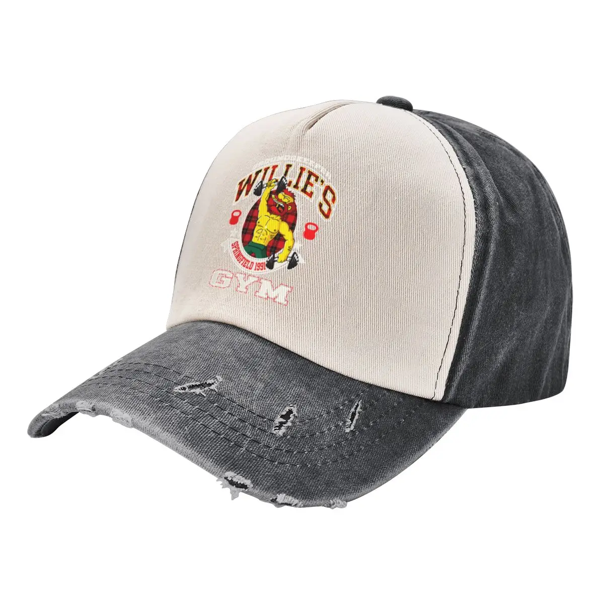 

Groundskeeper Willie's Gym Baseball Cap custom Hat Snapback Cap black derby hat Ladies Men's