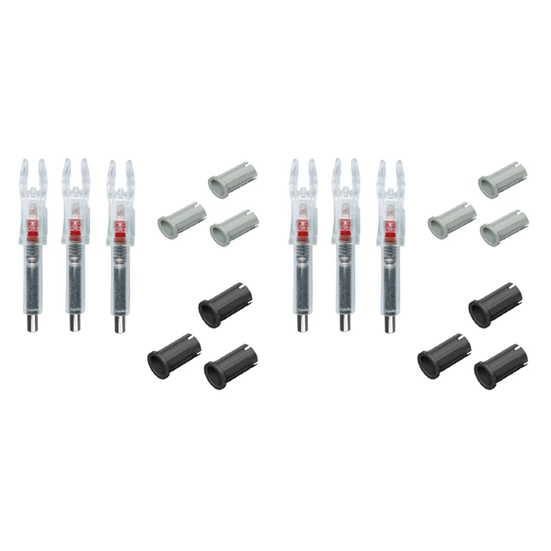 

6X Automatically LED Lighted Nock Fits G, X, And S Series Arrows With 4.2Mm/165 Inside Diameter With Conversion Ring Red