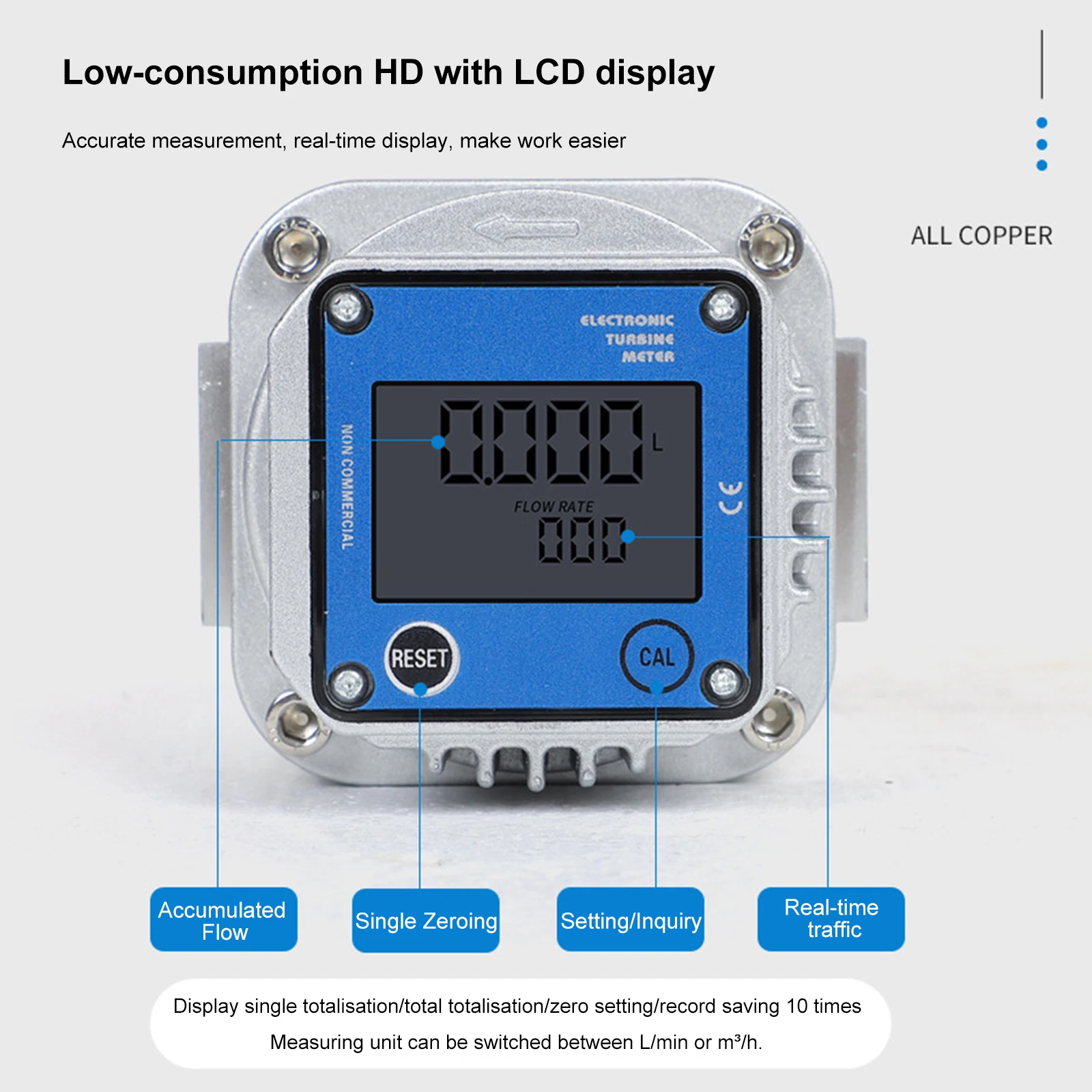 

Electronic Digital Display High-precision Gas Flow Meter Digital Meter Flow Measuring Instruments Compressed Air DN15/DN20/DN25