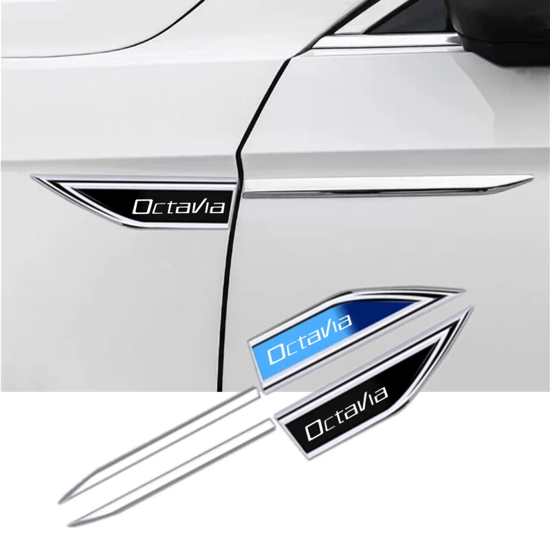 

Car Fender Blade Decal Badge 3D Metal Car Body Protective Sticker For Skoda Octavia RAPID Superb Fabia Kodiaq Kamiq Karoq