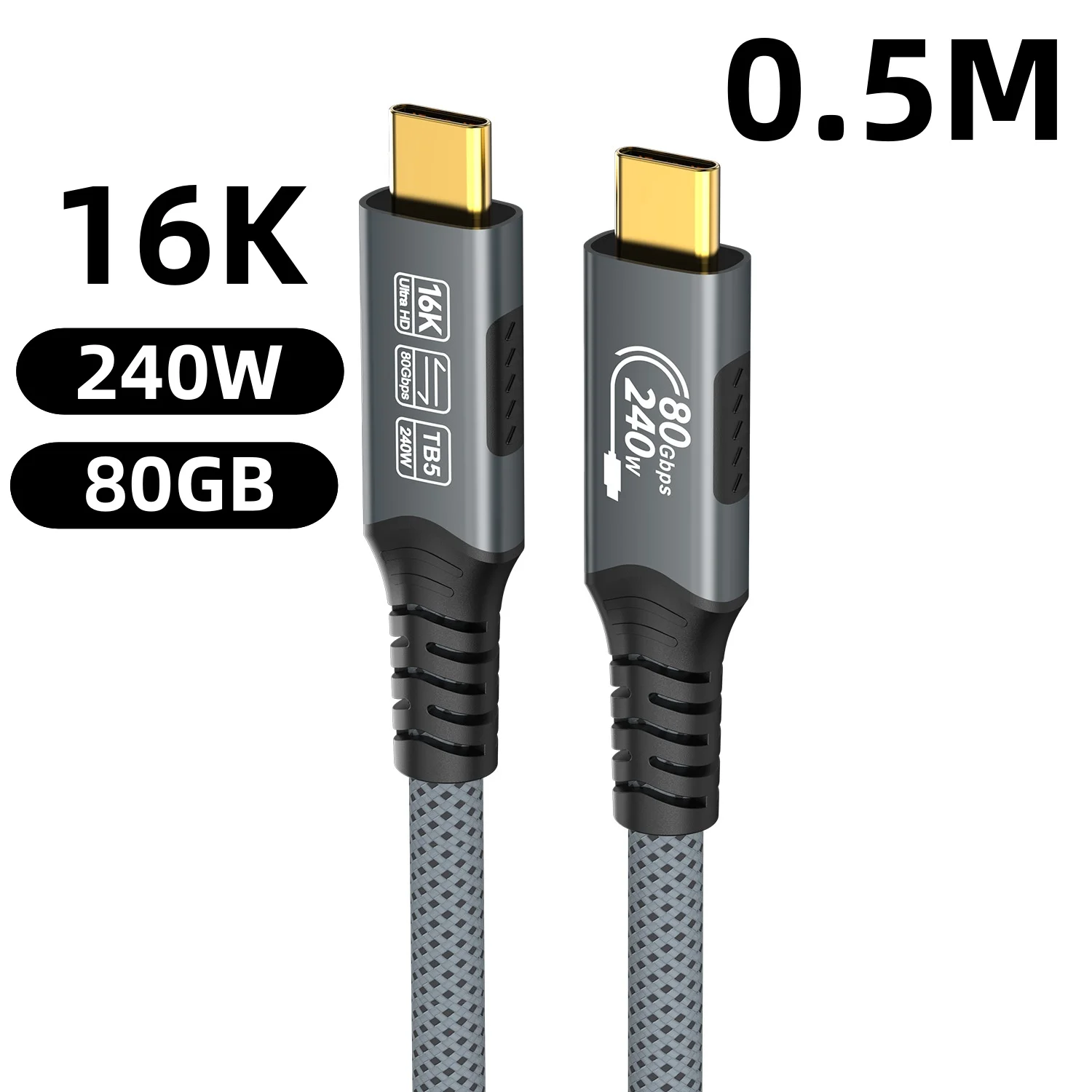 Ultra High-Speed 8K USB4 Cable with 240W Fast Charging and Data Transfer
