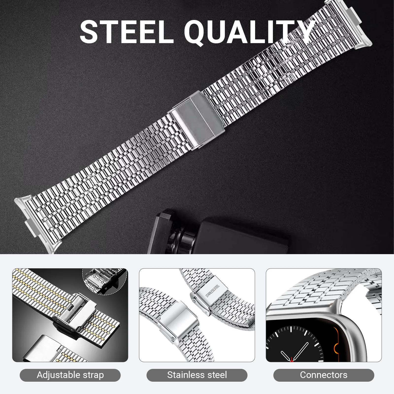 Premium Stainless Steel Mesh Strap - Elegant Replacement Wristband