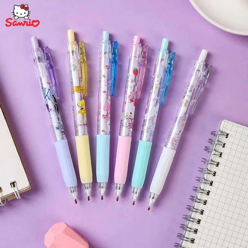 

Kawaii Sanrio, Hello Kitty My Melody Kuromi Cinnamoroll, Ручка-роллер, мультяшная милая девушка, сердце, карбоновая фоторучка