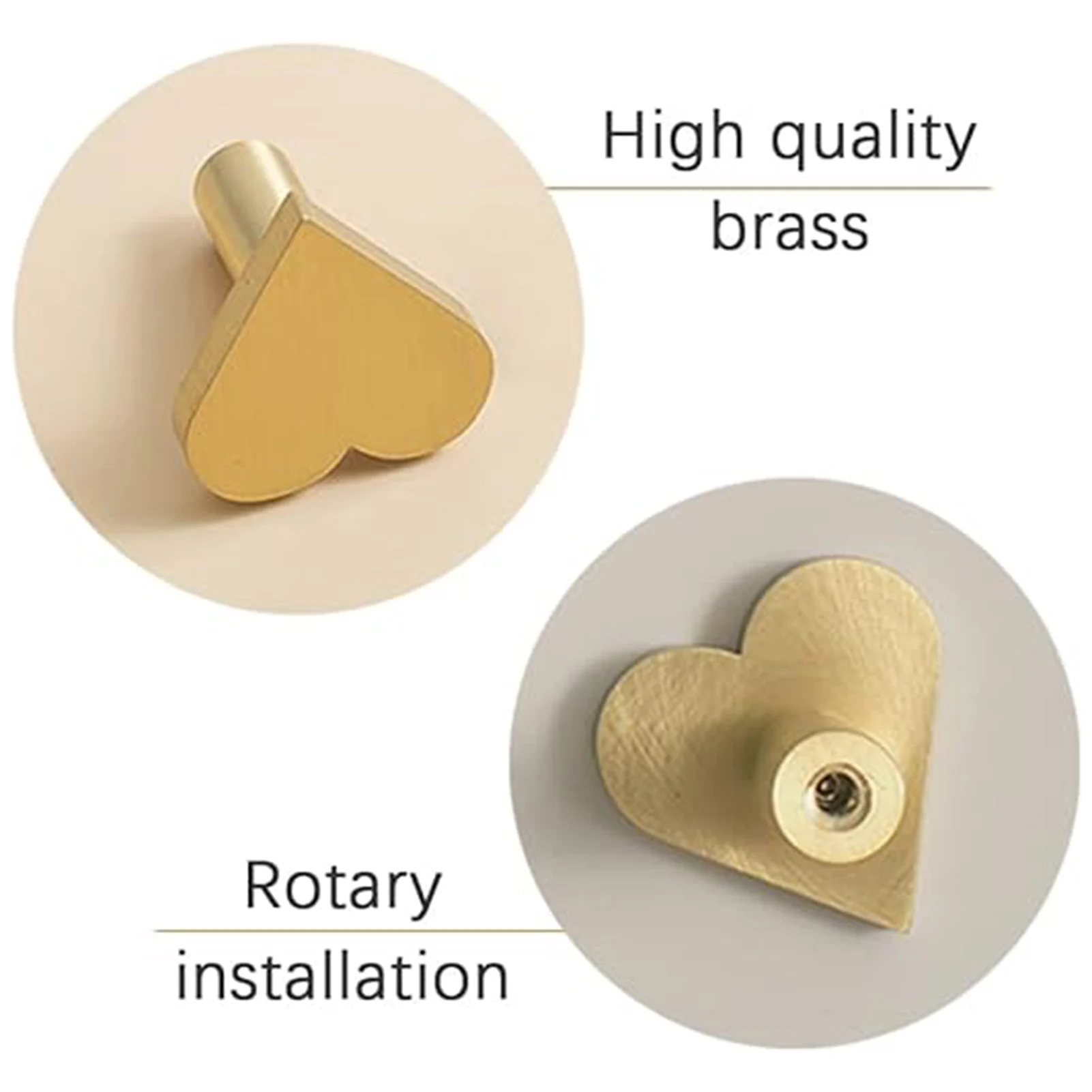 Brass Heart-Shaped Hooks for Bathrooms Coat Towel Wall Mounted Hooks Storage Hanging Rack Coat Caps Wall Hanger Decorative Hook 6