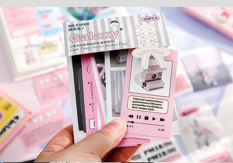 Mr. Paper Pink Girl Heart Cute Sticker Pack Ins Art Style
