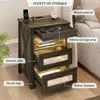 Stand Set 2 with Gun Drawer, with Charging Station, LED with Human Sensor Light, Nightstands 6