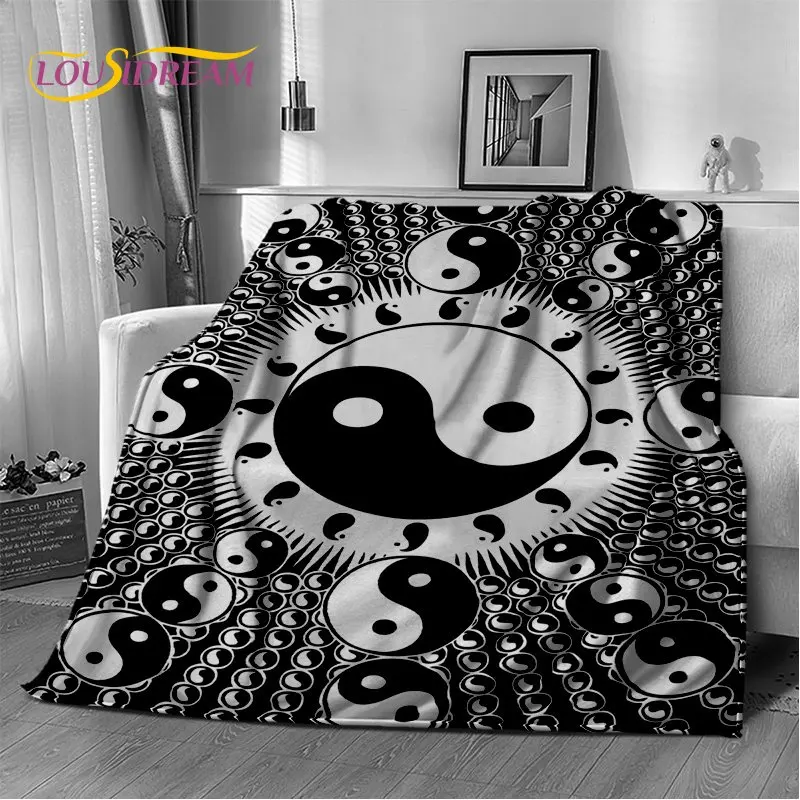 

Chinese Tai Chi Bagua Yin Yang Soft Plush Blanket,Flannel Blanket Throw Blanket for Living Room Bedroom Bed Sofa Picnic Cover