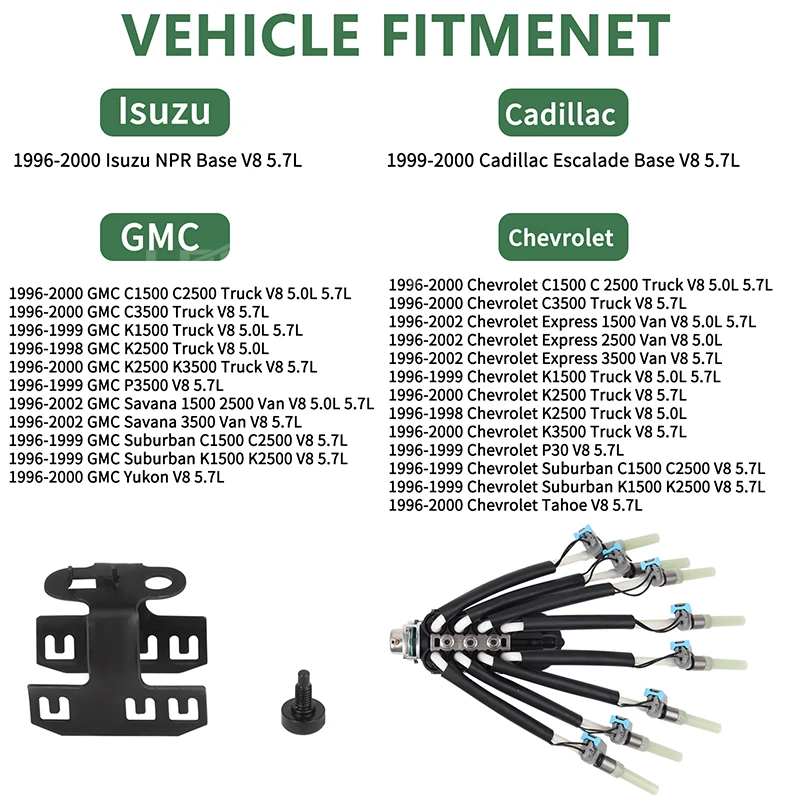 For Kit 8-Cylinder Injector Fuel Spider 10 その他 96-02 Trucks Chevy/GMC その他
