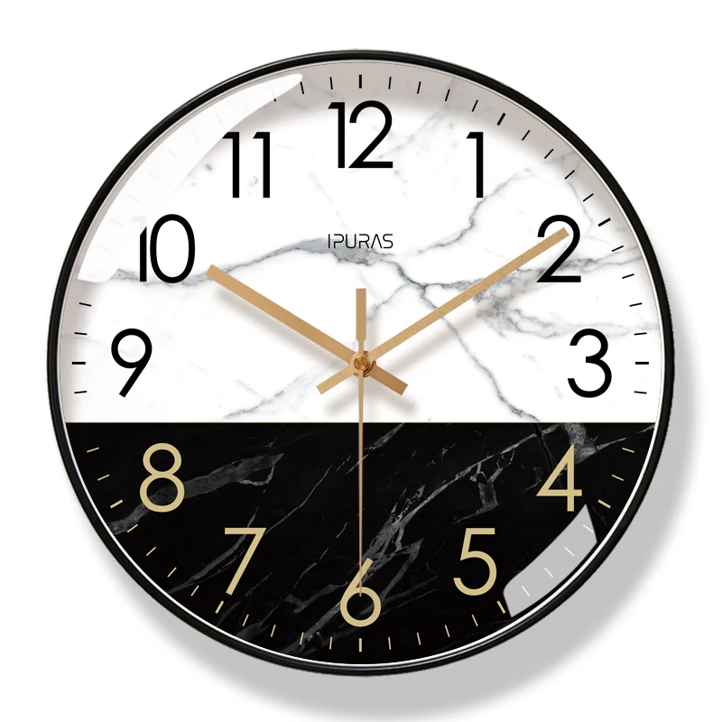 Black Large Wall Clock Silent Watches Clocks C  