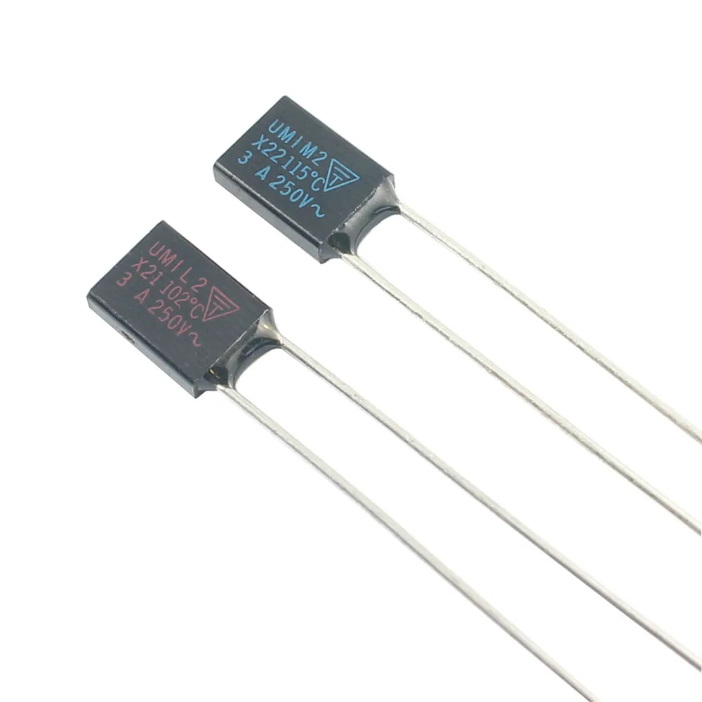5pcs X21 X22 Thermal Fuse Cutoff TF 102C 115C 102 115 Degree 3A 250V