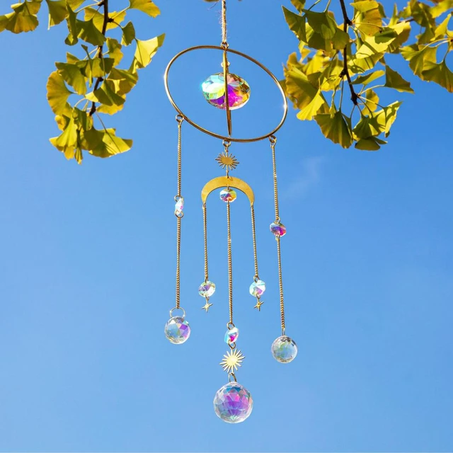 Carillon à vent décoratif en Faux cristal accrocheur, prismes à paillettes,  attrape-soleil suspendu, décoration de maison - AliExpress