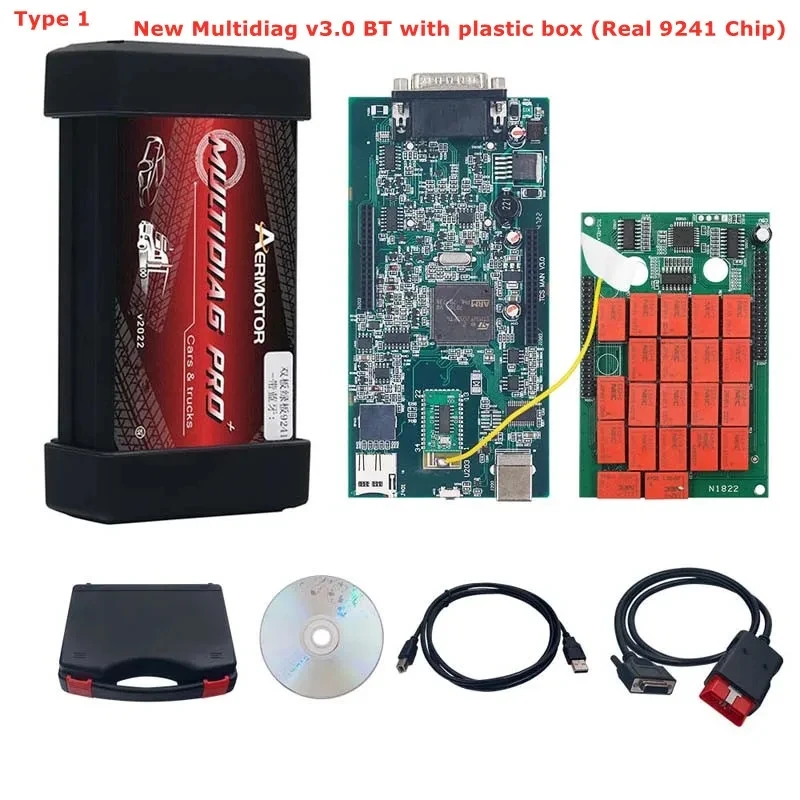 Sannelchel Multidiag Pro + 2020 23 Relè NEC Keygen Per Auto/Camion Scanner ODB2 Compatibile Bluetooth Autocoms Strumento Scanner OBD2 Interfaccia Diagnostica per Auto Con 8 Cavi per Auto