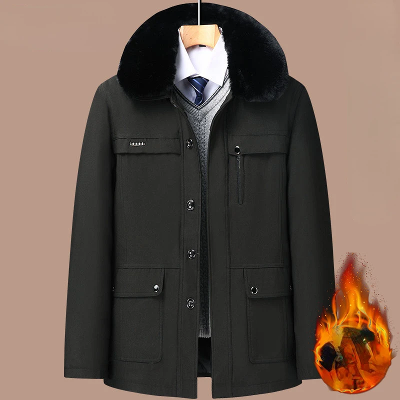 2023 Winter Jacket Men Parkas Thicken Warm Coat Mens Jackets Solid Color Parka Coat Men Fashion New Streetwear Parkas F09