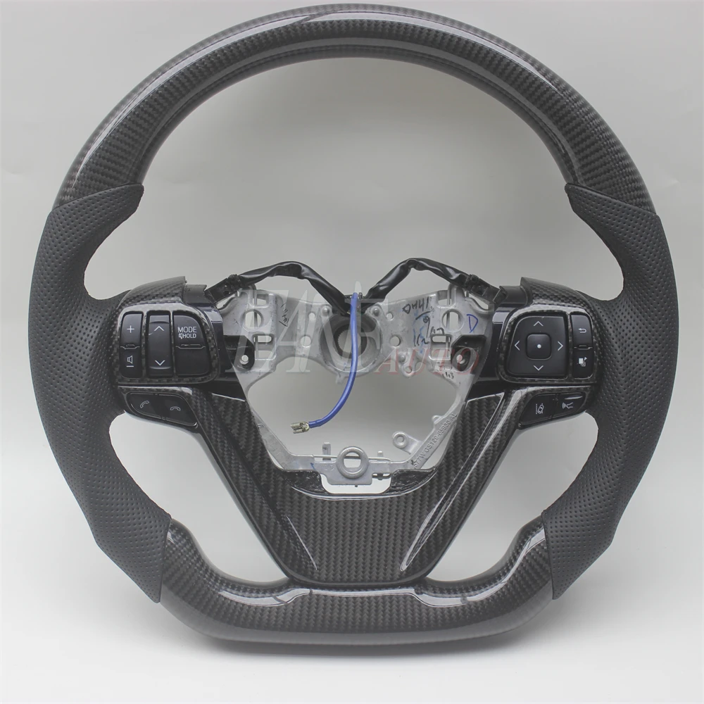 

Replacement Real Carbon Fiber Steering Wheel with Leather for Toyota Highlander 2014-2019