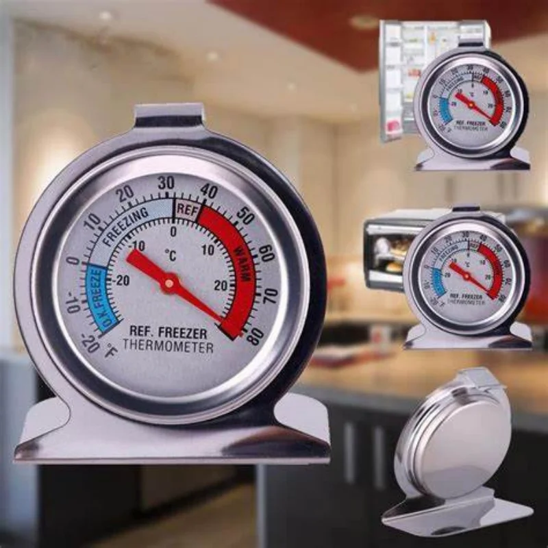4 Packs Refrigerator Freezer Thermometer Classic Series Large Dial Red Indicator Accurate Temperature for Kitchen Fridge Cooler 6