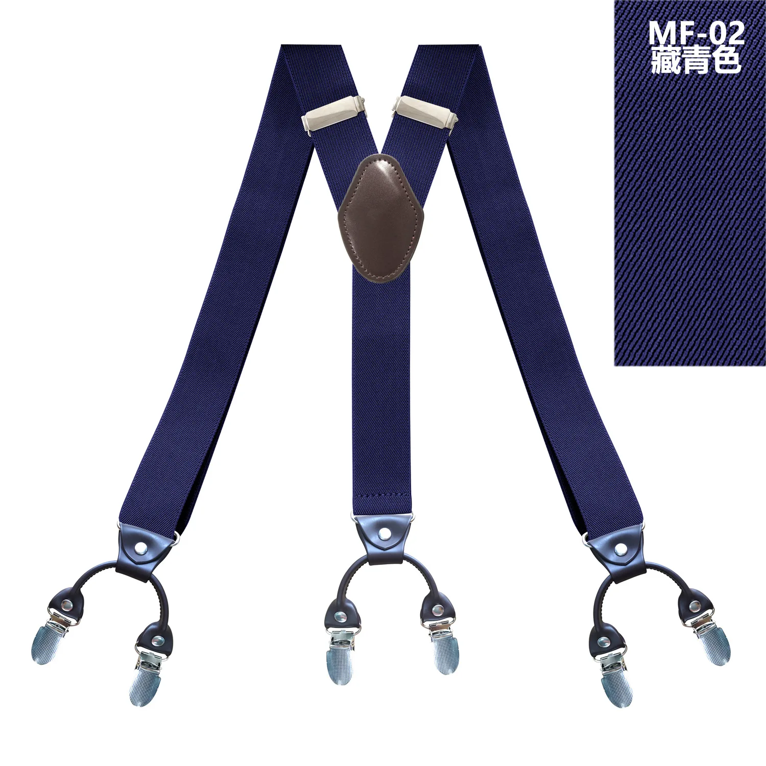 Modische Hosenträger aus Leder mit 6 Clips, Vintage Casual Suspensorio Tirante, Hosenriemen, Geschenk für Vater/Ehemann, 3,5*120cm – Detail 14