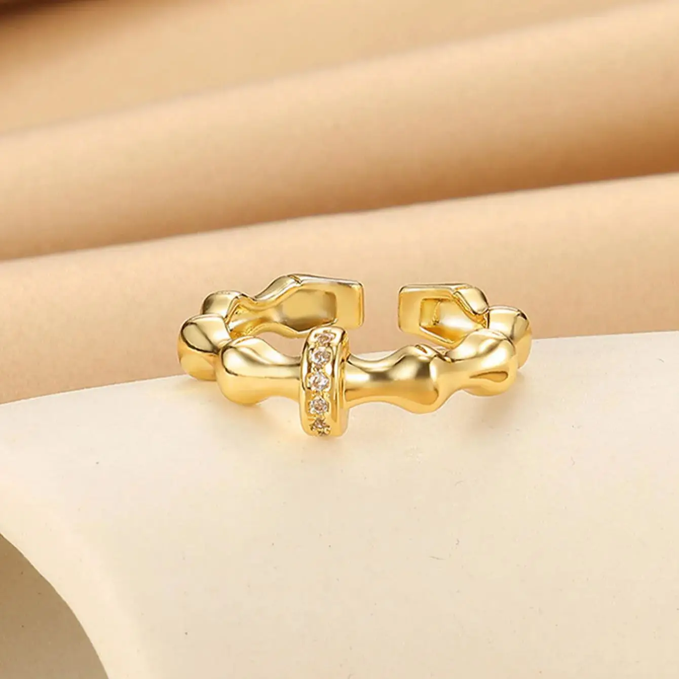 Zircon Rings Stainless Steel Geometric Finger Engagement Wedding Jewelry Gift