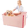 Portable Dog Bathtub for Large Dogs - 48.4Gal Foldable Pet Wash Station with Drain Plug, Insulated & Non-Slip Design for Indoor/ 1