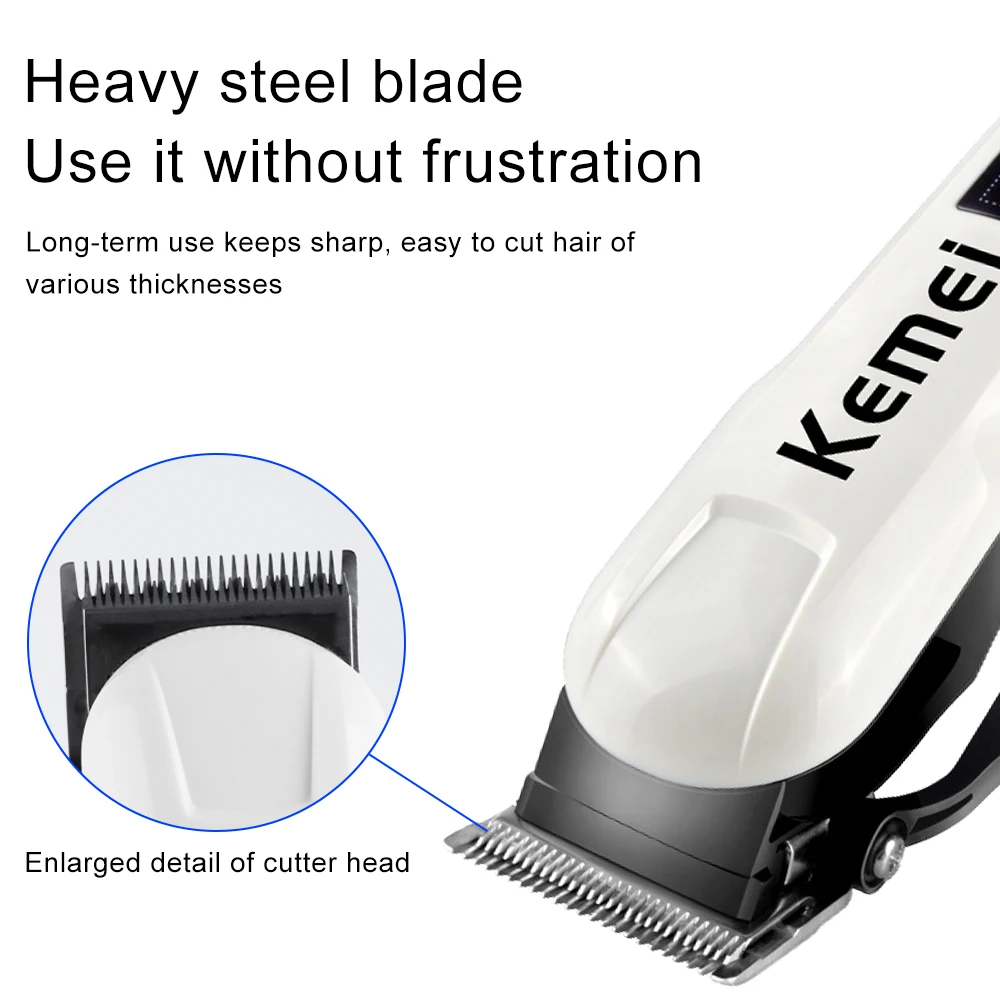 Kemei KM-809A Hair Trimmer For Men Beard Professional Hair Clipper Electric Razor Hair Cutting Machine Haircut Electric Shaver 2
