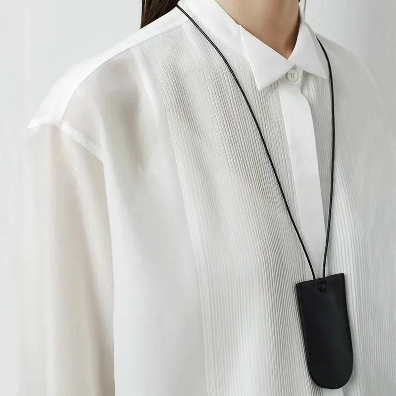 Luxury Brand Design Halter Neck Women Key Bag Summer Simple Women Keychain Genuine Leather Mini Decorative Bags