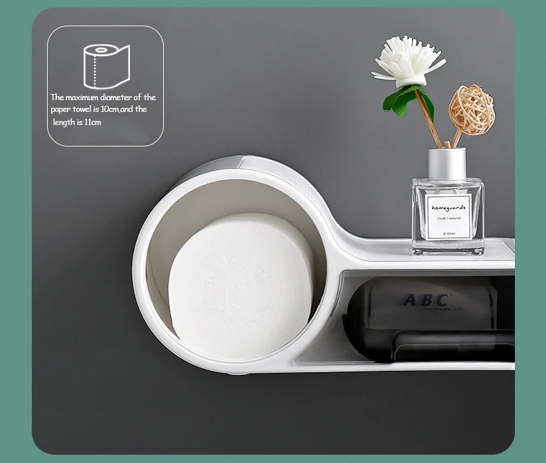 S2e5bd0bb31154ea68b94a3fe5b85224a2 Wall Mounted Bathroom Toilet Paper Holder Paper Tissue Box Plastic Toilet Dispenser Roll Paper Storage Box Free Punching Mallzona