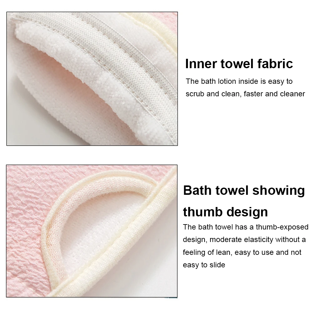 3pcs/set Body Exfoliating Washcloth Gloves Cleaning Soft Brush Home Hotel Bathroom Shower Ball Back Scrubber Set Skin Towel Bath