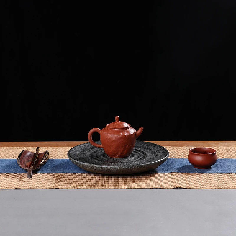 Handgeschnitztes Teetablett aus Naturstein, Kung-Fu-Teekannenständer, Heimdekorationsbrett, zeremonielles Teeteller, luxuriöses künstlerisches Geschenk – Detail 7
