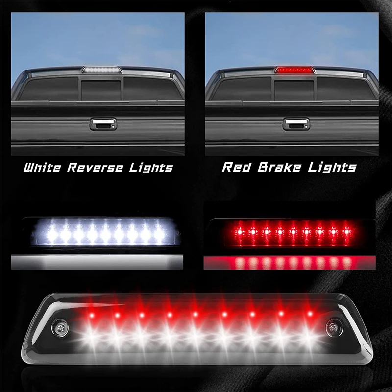 1pcs Black Shell Red And White High Mounted Brake Light Fit For Toyota