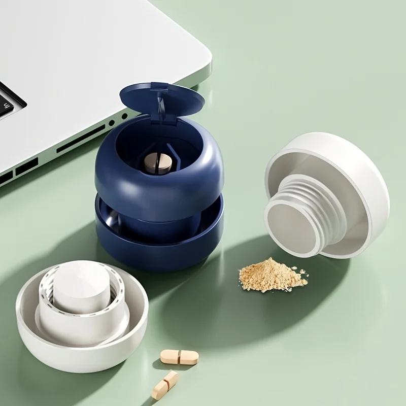 Multifunctional Portable Pill Cutter, Divider and Grinder - Compact Pill Cutter, Easy-to-Use Vitamin and Pill Crusher,Portable