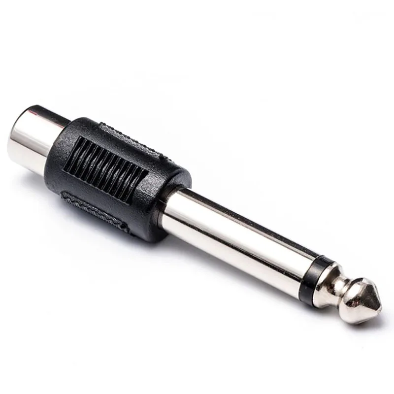 Premium Audio Adapter Connectors - Pack of 10, RCA Female to 6.35mm Male Mono Plug
