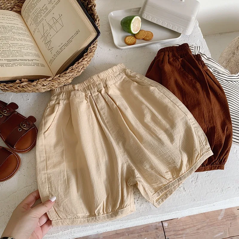 

Boys Soft and Comfortable Shorts Summer Thin Loose Casual Pants Children Summer New Korean Style of Solid Color Pants