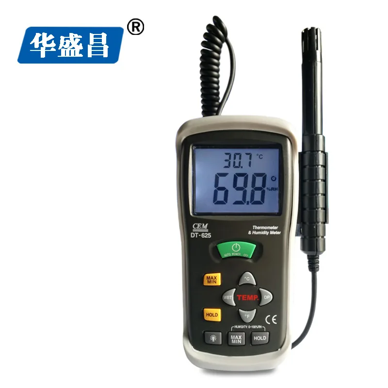 

CEM huashengchang factory outlet professional industrial handheld high-precision temperature and humidity tester DT-625